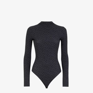 Fendi x Skims MOCK NECK LONG SLEEVE BODYSUIT Black 3x